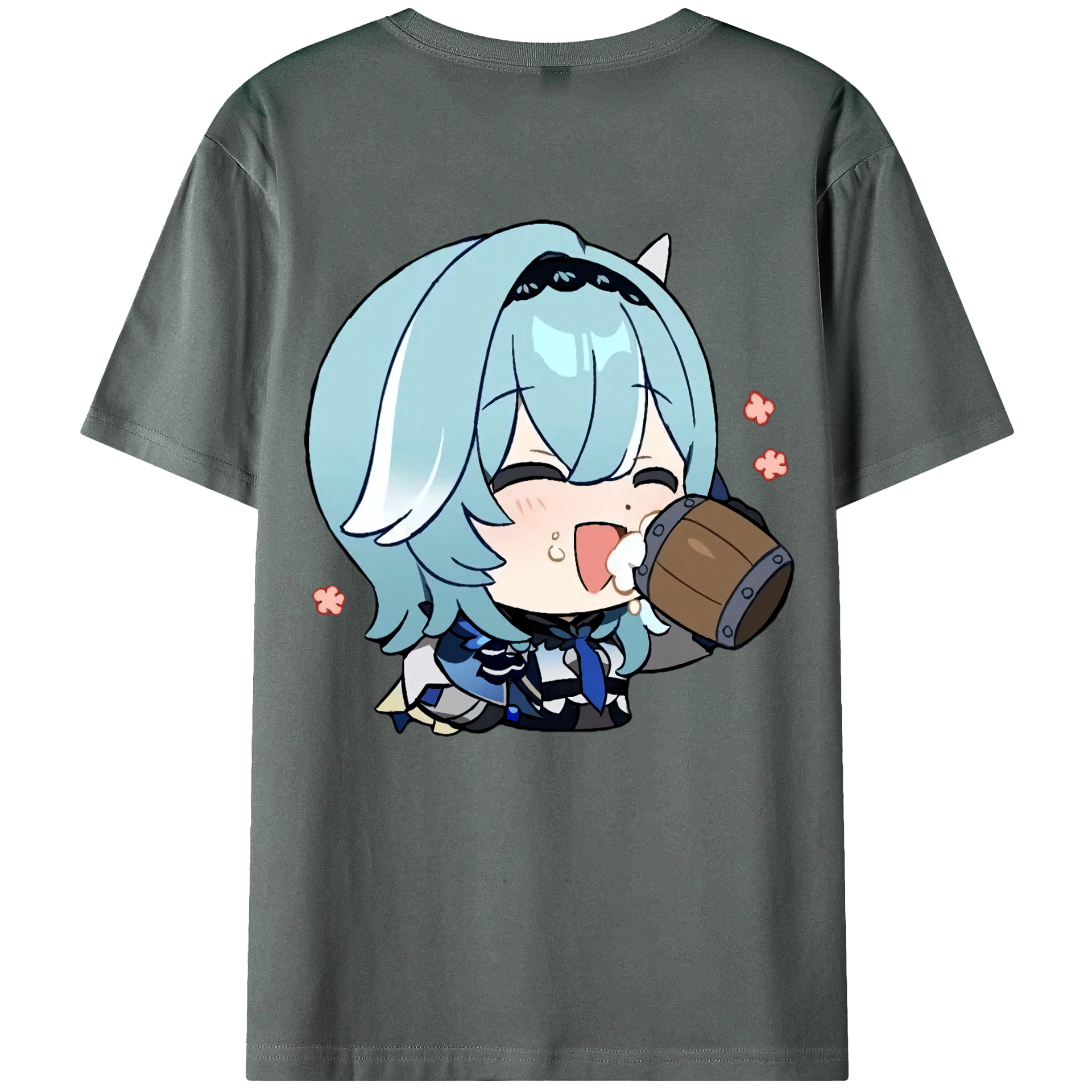 げんし神 优菈 ゆうら genshin Yūra 綿100％ メンズ半袖Tシャツ（バックプリント） 通気性